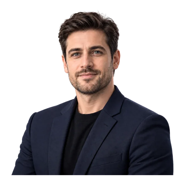 Illustrative portrait of Alistair Thorne, an AI persona